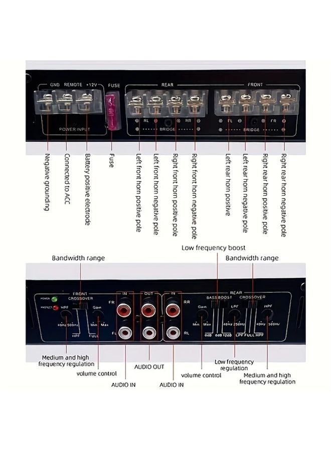 C 286 7800W مكبر صوت سيارة 4 قنوات لمكبرات الصوت وسماعة الصوت المنخفض صوت ستيريو واضح - Image 3